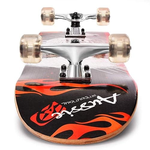ChromeWheels 31 inch Skateboard Double Kick Skate Board Cruiser Longboard 8 Layer Maple Deck Skateboards for Kids and Beginners - White thumbnail 4
