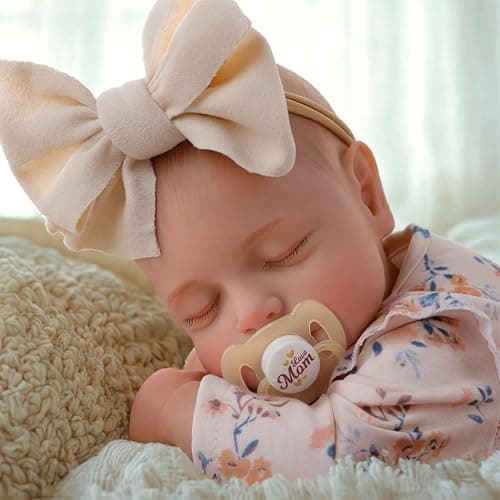JIZHI Reborn Dolls 20 inch Soft Body Lifelike-Newborn Baby Dolls Sleeping Girl Dolls with Clothes and Toy Accessories Gift for Kids Age 3+, Yellow Floral thumbnail 6