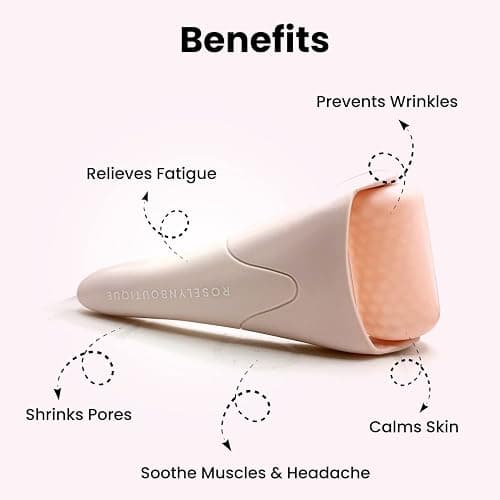 ROSELYNBOUTIQUE Ice Roller for Face Wrinkles Fine Lines Puffiness Stick Massager Facial Skin Care Tools Self Care Gifts for Men Women (Beige) thumbnail 2