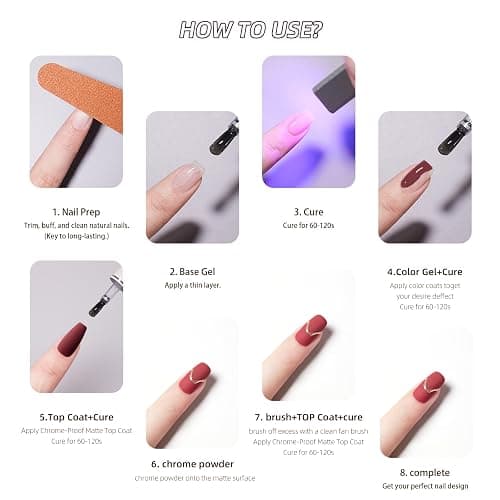 PERFECT COLOR Chrome-Proof Matte Top Coat, UV/LED Cured Gel Nail Polish, Anti-Stick Long-Lasting Formula, 0.5 Fl Oz thumbnail 6