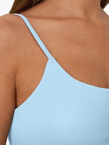 Trendy Queen Womens Spaghetti Strap Tank Top Summer Double Lined Workout Camisole Going Out Cute Tops Y2k Teen Girl Basic - Lightblue - Small thumbnail 5