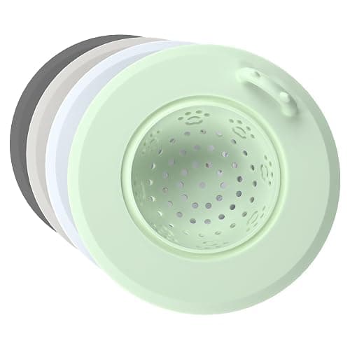 Li&Zhao Kitchen Sink Drain Strainer - 4 PCS Silicone Sink Strainer Drain Stopper Sink Plug 4.6˝ Diameter Rim Drain Catcher Kitchen Sink Drain Filter Basket (4 Colors) - Image 1