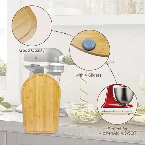 Compatible with Kitchen aid 4.5-5 Qt Bamboo Mixer Slider - Appliance Slider for Tilt Head Kitchen aid Stand Mixer Artisan, Countertop Storage Mover Sliding Tray Accessories Attachments thumbnail 5
