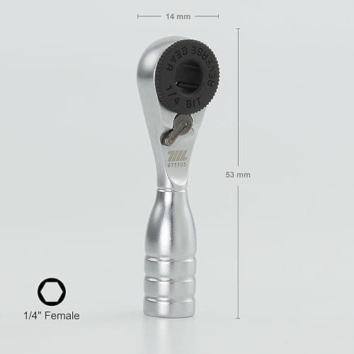 711L Mini Ratchet Wrench - One of the World's Smallest 1/4" EDC Ratchet Wrench For Tight Spaces - Alloy Steel - For Single-ended Hex Bit thumbnail 3