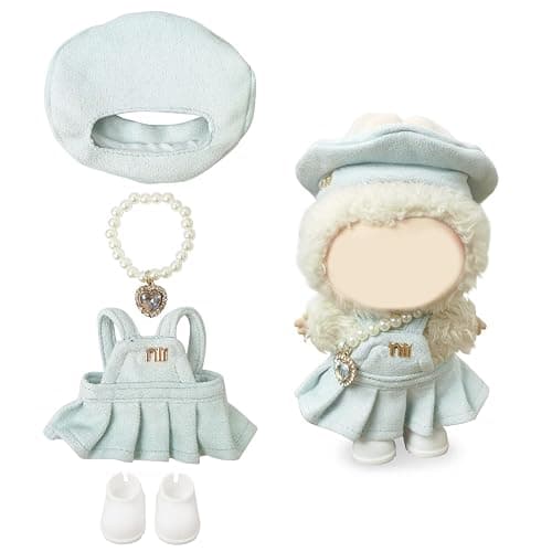 Clothes Compatible with LABUBU Doll – 4PCS Frosted Mint Set, 17cm Doll Clothes Designer Outfit for Campus Classic Theme, Chic Stylish Accessories for Labubu, No Doll (Paris Mint Frost) - Image 1
