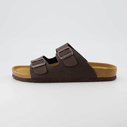 CUSHIONAIRE Lane Cork Footbed Mens Sandals, Adjustable Buckle Comfort Slides for Men, Genuine Leather Insole Summer Sandals Men Footwear thumbnail 8