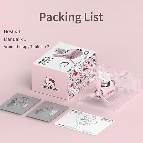 Car Air Freshener, Cute Pink Cat Pilot Vent Clip Interior Accessories, Rotating Propeller Automotive Air Outlet Fan Creative Cartoon Air Fresheners for Car (Pink) thumbnail 6
