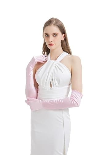 sodknow Long Gloves Costume Women Long Satin Opera Gloves Elbow Length | Halloween Cosplay 1920s Gatsby Evening Party Dress Up thumbnail 4