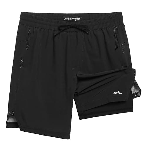 #11 maamgic Boys Athletic Shorts with Liner Teens Youth 2 in 1 Active Running Shorts - Image 1