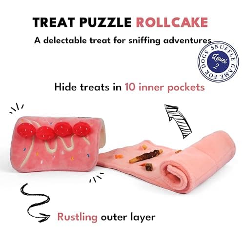 CHEWFFON Dog Enrichment Toys, Dog Puzzle Interactive Toy, Puppy Birthday Cake Toy for Boredom and Stimulating, Slow Feeding Snuffle Mat Crinkle Gift for Small and Medium Dogs thumbnail 2