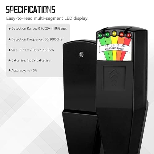 color tree Handheld LED EMF Magnetic Field Ghost Hunting Detector Electromagnetic Paranormal Equipment Tester 50Hz-20,000Hz Black thumbnail 4