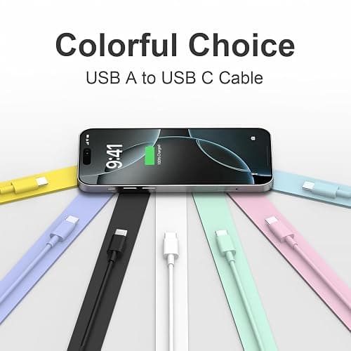 USB to USB C Cable for iPhone 17 16 Type C Carplay 2Pack 10FT Cable White | Fast Charging Carplay Cable, USB C Carplay Cord Compatible with iPhone 17 16 15 thumbnail 8
