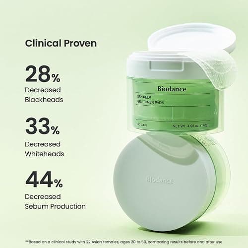 Biodance Sea Kelp Gel Toner Pads, Calming Toner Pads for Sensitive Skin, Oil & Sebum Control, Refreshing Blemish Care, Pre-Soaked Pads, Korean Skin Careㅣ60 Pads thumbnail 7