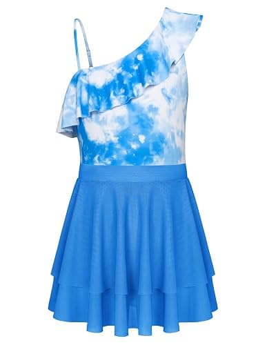 GRACE KARIN Girls One Piece Swimsuit Set Swimming Costume Quick Dry Bathing Suits with Mesh Skirt for Summer Beach thumbnail 2