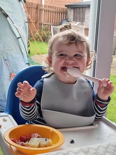 PandaEar 3 Pack Silicone Baby Bibs Cute Super Thin Light Weight Feeding Bibs for Babies & Toddlers, Waterproof Adjustable Soft Silicone Bibs with Food Catcher Pocket, Unisex, Non Messy thumbnail 2