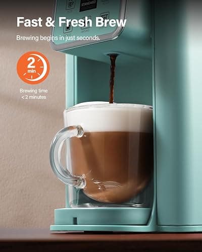 SHARDOR Single Serve Coffee Maker, Hot and Iced Coffee Machine for K Cup Pods & Ground Coffee, 6 to 14 oz Brew Sizes, 50 oz Removable Water Tank, Bold Brew Setting, Blue thumbnail 6