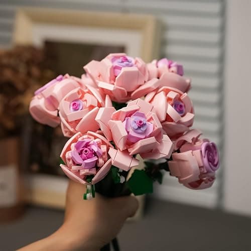 CHUANGPIN Flowers Building Set for Adults,Roses Gift for Her or Him for Christmas,Anniversary,Valentine's Day,Botanical Collection,Artificial Flowers Home Decoration 741 pcs thumbnail 4
