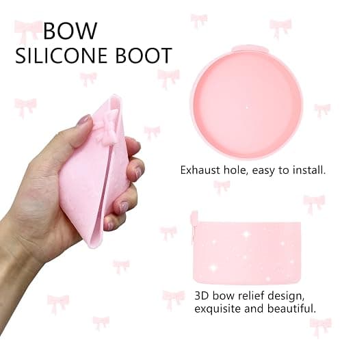 HIUSITY Bow Silicone Boot for Owala 32oz, Anti-Slip Protective Sleeve Bottom Bumper Protector for FreeSip, Twist, and Flip Stainless Steel Water Bottles Accessories,Dishwasher Safe and BPA Free thumbnail 4