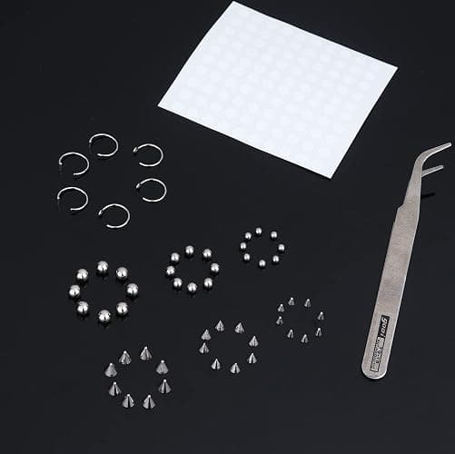 TEN MIRO Fake Eyebrow Ring Fake Lip Labret Studs Replacement Balls Spike with 100Pcs Sticker Non-Piercing Nose Rings Hoop Body Jewelry Skin 3MM 4MM 5MM(Silver) thumbnail 6