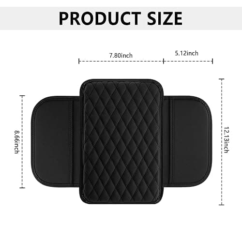 Upgraded Car Center Console Cover,Microfiber Leather Car Armrest Cover Cushion with 2 Storage Bags,Car Armrest Storage Box Interior Accessories for Most Vehicles (Black) thumbnail 2