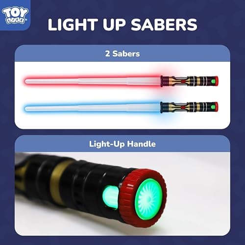 TOY Life 2 Pack Dark Saber Light a Saber for Kids Light up Sword LED Lightsavers Inquisitor Light Up Swords for Kids Sable de Luz Sound Retractable Attachable thumbnail 7