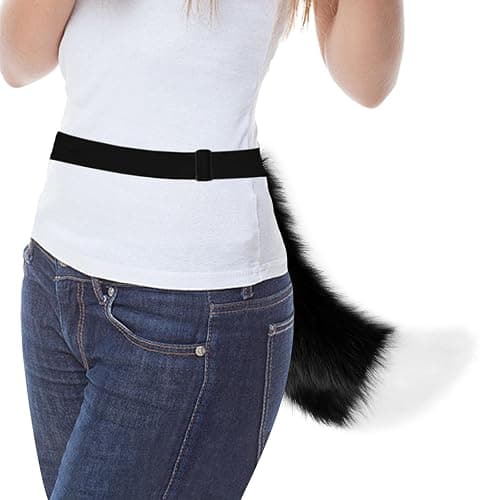 Adolala Faux Fur Wolf Fox Tail with Adjustable Elastic Belt Halloween Cosplay Costume Accessory thumbnail 2