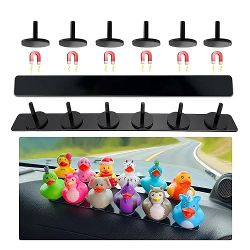 EJDRFN Duck Holder for Jeep Wrangler,Metal Rubber Ducks Holder for Jeep Dash,Magnetic Duck Plugs for Dash Decorations,Adjustable Duck Mount for Jeep Dashboard,2 Pack(Black) - Image 1