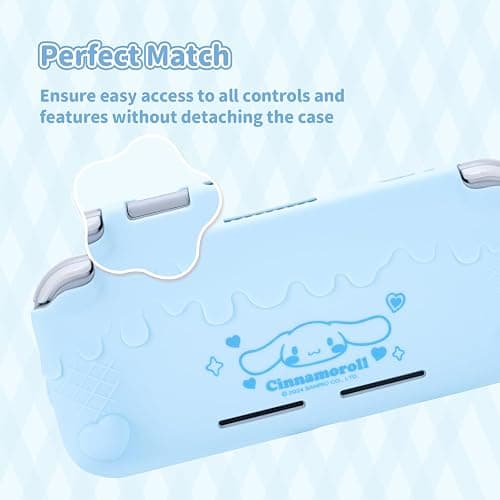 Kuitmor Switch Lite Protective Case,Soft Silicone Protective Shell,Anti-Scratch Protective Cover Case for Switch Lite with 2 Thumb Grip Caps（Blue Cinnamoroll） thumbnail 5