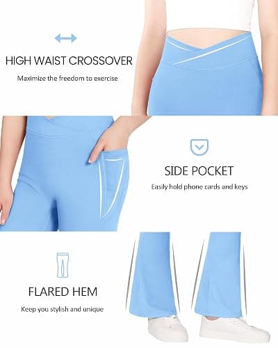 JOCMIC Girls Flare Leggings Kids Bell Bottom High Waisted Dance Yoga Flared Pants thumbnail 6