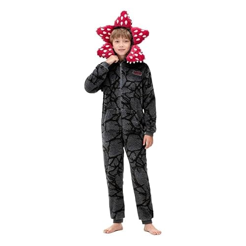 MRGIINRI D-Demogorgon Onesie for Kids, Boys Girls Fleece Jumpsuits One Piece Hooded Overalls S-Strangers Things Costume thumbnail 6