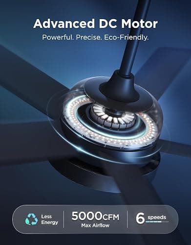 Govee Ceiling Fans with Lights and Remote, RGBIC Smart 52'' flush mount | Reversible DC Motor, Dimmable, 2800lm, Low Profile Ceiling Fan for Bedroom, Living Room, Black thumbnail 4