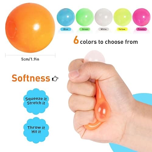 4 Pcs Sticky Balls Ceiling Glow in The Dark Fidget Toys, Night Stress Balls for Adults Fluorescent Sticky Wall Balls, Luminous Balls Jumping Fun Decompression for Kids thumbnail 2