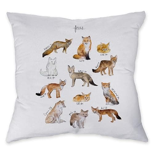 Znzd Foxes Watercolor Painting Pillow Case,Decorate Home Living Room Bedroom Boys Room Kids Room,Wild Animal Lovers Boy Men Kids Gifts,18x18 Inch Throw Pillow Covers