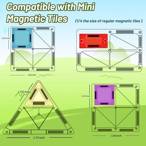 Mini Magnetic Tiles,78PCS Travel Magnetic Tiles Set with Iron Box,Portable Building Blocks for Kids Ages 3+,Car Airplane Travel Essentials Kids Toy,Creative STEM Toys Birthday Gift for Boys & Girls thumbnail 2