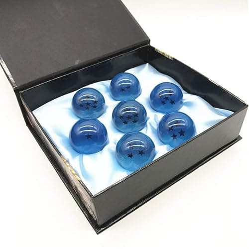 Boxtree Children Toy New Gift Box Set of 7pcs Ball Z 43mm/1.7" Stars Crystal Ball (Blue) - Image 1