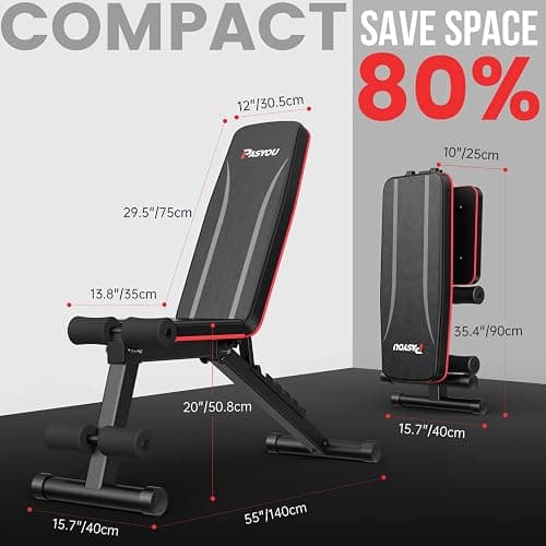 PASYOU Adjustable Weight Bench Full Body Workout Multi-Purpose Foldable Exercise Workout Bench for Home Gym Incline Decline thumbnail 4