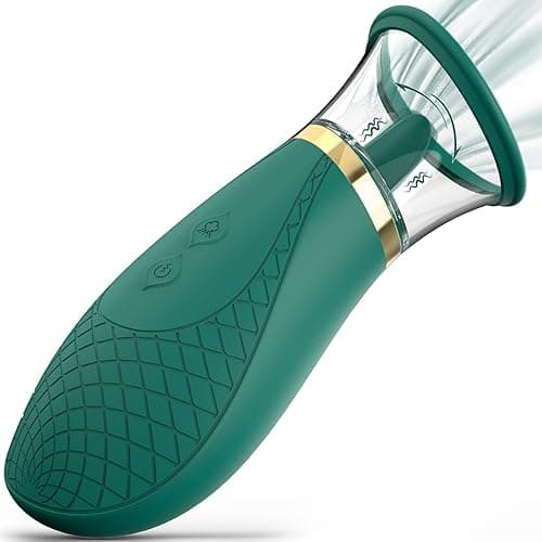 Jesbenna Clitoral Sucking Vibrator Sex Toys, 3 Sucking 9 Licking Modes Nipples Clit Sucker for Quick Orgasm, Tongue Vibrators Adult Toys for Women Couples, Green (S337) - Green - Image 1