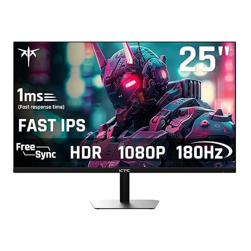 KTC 24.5'' Gaming Monitor, FHD 1080P 180Hz (Up to 200Hz) Fast IPS 128% sRGB Computer Monitor, HDR10, Adaptive Sync, Eye Care PC Gamer Monitor, HDMIx2, DP, VESA Mountable, Tilt Adjustable, H25T7 - Image 1