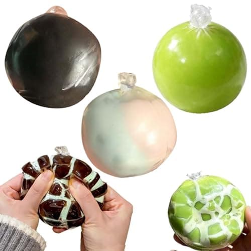 3Pcs Wax Cracking Stress Ball, Crispy Squishies Fidget To-y, Chocolate Squishiy Snowball Cru-nch Squeezze Ball for Anxiety Relief, Soft TPR Sensory To-y for Adults (3Pcs -mix) - Image 1