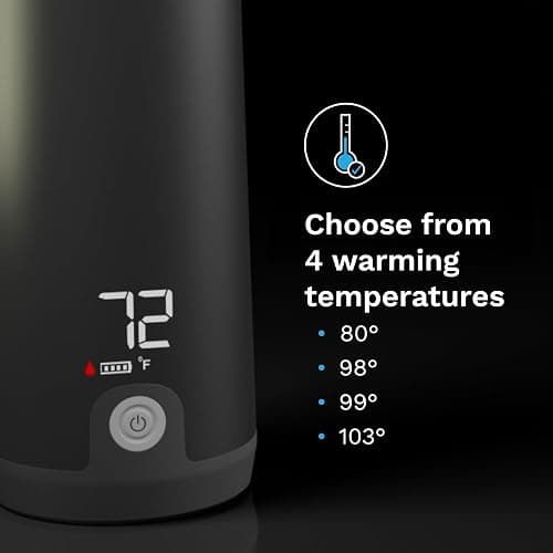 Baby Brezza Superfast Portable Baby Bottle Warmer – 50% Faster - Travel Breastmilk Warmer and Formula Warmer - Safe, Even Heating - Up to 9oz - No Adapters, Black thumbnail 3