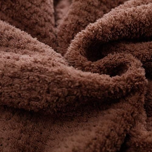 M-bestl 2 Pack Hair Drying Towels,Hair Wrap Towels,Absorbent Microfiber Hair Towel Turban with Button Design to Dry Hair More Quicker（Khaki&Coffee） thumbnail 4