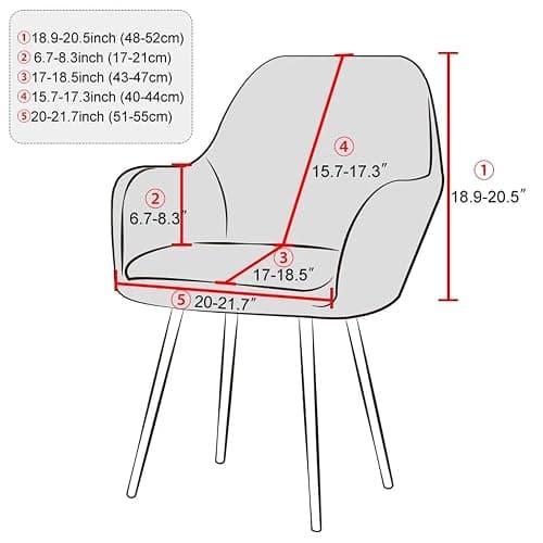 N/A Velvet Swivel Armrest Curved Back Cover, Home Office Desk Chair Covers, Stretch Wingback Dining Chair Cover Protector, for Vanity Living Room,O,1pack thumbnail 2