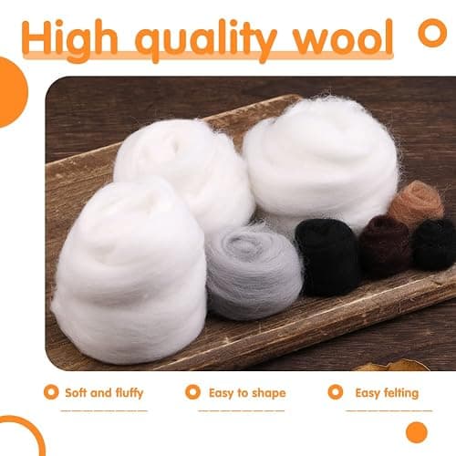 Mayboos Needle Felting Kit,3 Pieces Making Wool Needle Felting Starter Kit with Instruction,Felting Foam Mat and DIY Needle Felting Supply for DIY Craft Animal Home Decoration thumbnail 3