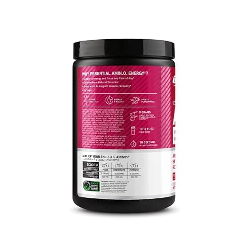 Optimum Nutrition Amino Energy - Pre Workout with Green Tea, BCAA, Amino Acids, Keto Friendly, Green Coffee Extract, Energy Powder - Strawberry Lime, 9.5 Ounce, 30 Servings (Packaging May Vary) thumbnail 7