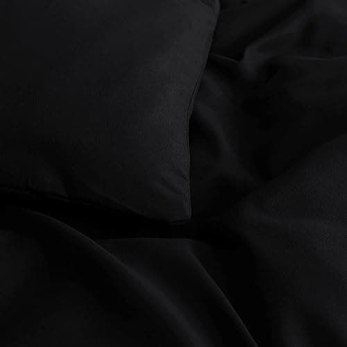 MOONLIGHT20015 King Duvet Cover Black Solid Soft King Bedding Duvet Cover Set with 2 Matching Pillowcases thumbnail 6