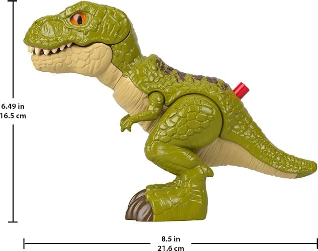 Fisher-Price Imaginext Jurassic World Dinosaur Action Figure with Kid-Activated Motion, 8-inch Tyrannosaurus Rex Dino Toy thumbnail 2