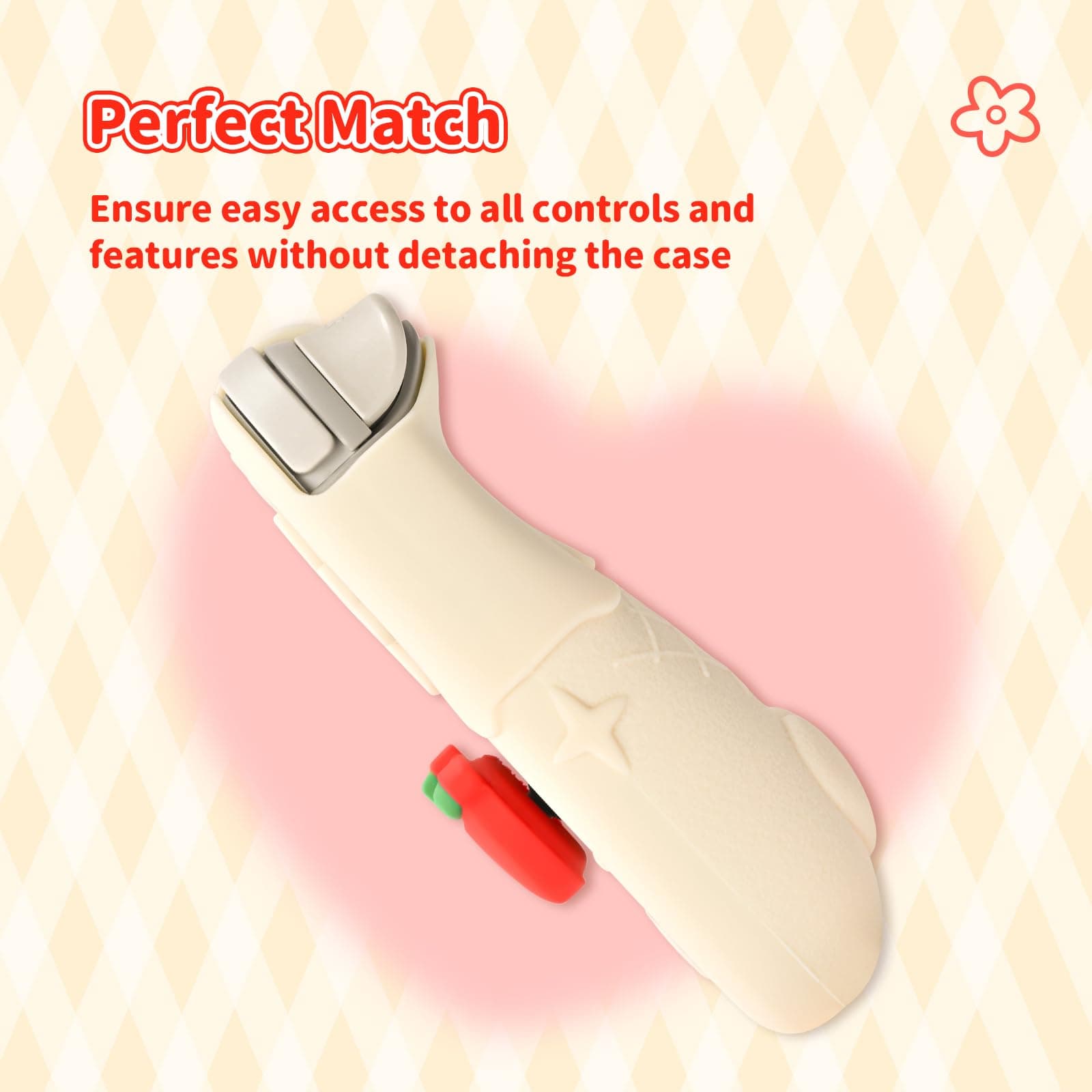 Protective Case for Switch Lite, Soft Silicone Protective Case, Scratch-resistant Cover for Switch Lite incl. 2 Control Tips - HLK Off White thumbnail 4