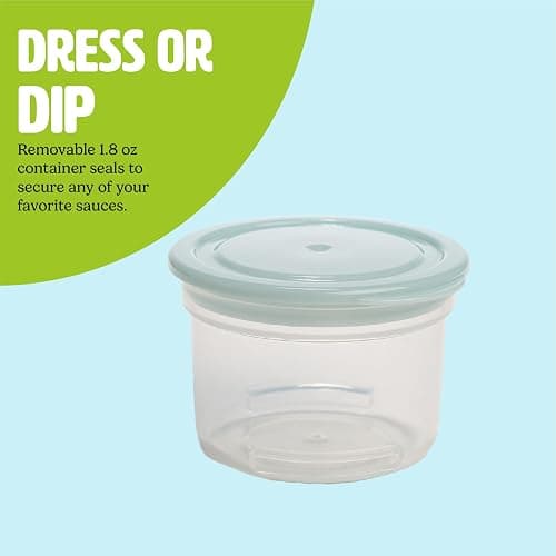 Tasty Travel Snack Cups with Spoons, On-The-Go Snacking, Divided Compartments, Great for Nuts, Cereal, Granola, Yogurt and More, Made Without BPA, 2-Pack, Aqua thumbnail 7