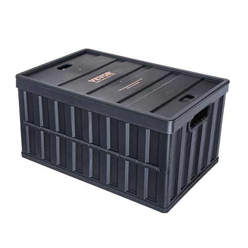 VEVOR 65L Collapsible Storage Bins with Lids 3 Packs, Stackable Utility Crates with Handles, Large Folding Containers for Organizing Tools, Books, Food, Drinks, Camping&Transport thumbnail 10
