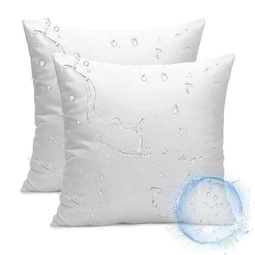 Ashler 20 x 20 Outdoor Pillows, Waterproof Inserts Set of 2 Throw Pillow Inserts, Hypoallergenic Stuffer Sham Square Pillow Insert for Patio, Bench, Garden, Indoor Outdoor Decorative - Image 1